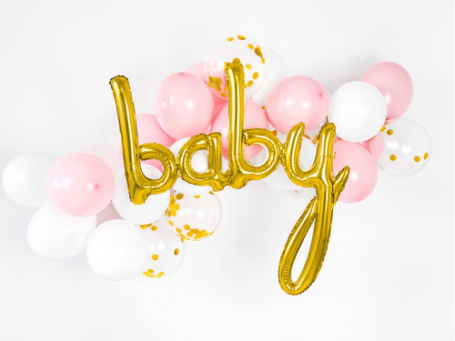Foil balloon gold inscription Baby - 73.5 x 75.5 cm