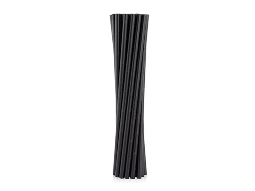 Tube straws black - 12 pcs.