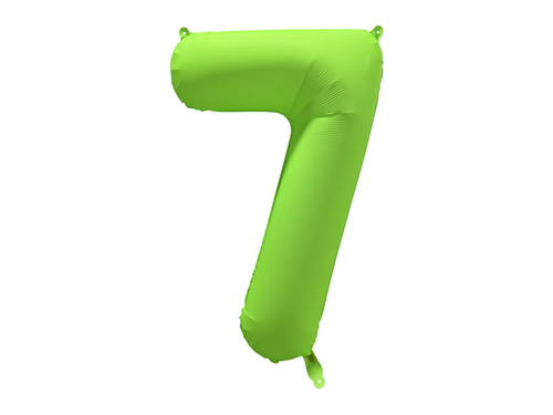 Large Number 7 Neon Green Foil Balloon - 86 x 70 cm - 1 pc