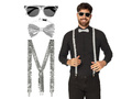 Silver sequins Suspenders