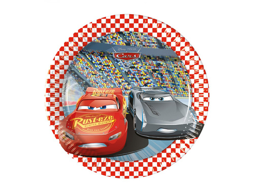 Talerzyki papierowe na urodziny Cars 3 - 20 cm - 8 szt.