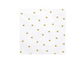 White birthday napkins with gold hearts - 33 cm - 20 pcs.