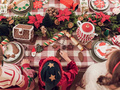 Greeen/red christmas hat