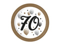 Seventieth birthday plates - 23 cm - 8 pcs.