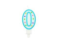 Świeczka cyferka zero 0 z kropeczkami - 1 szt.