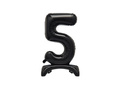 Balon foliowy stojący cyfra 5 czarny - 76 cm - 1szt.