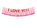 Banner with pink tassels I Love You - 1,5 m - 1 pcs.