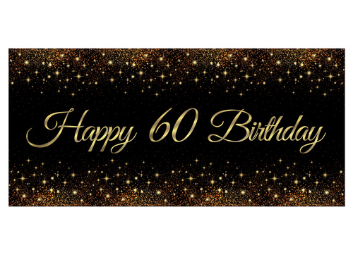 Sparkling poster for sixtieth birthday - 70x33 cm