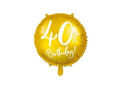Balon foliowy złoty - 40th Birthday - 45 cm - 1 szt.