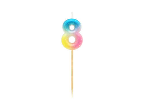 Pastel ombre number candle - 8 - eight