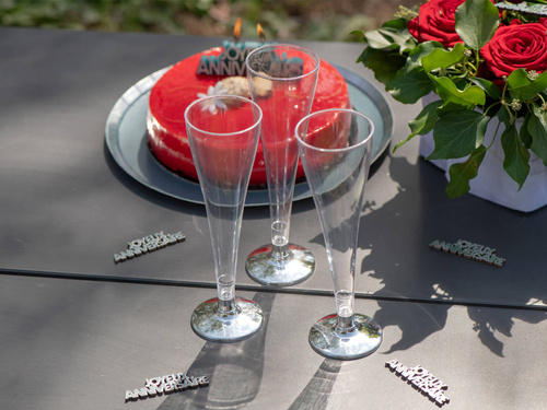 Silver champagne glasses - 120 ml - 6 pcs.