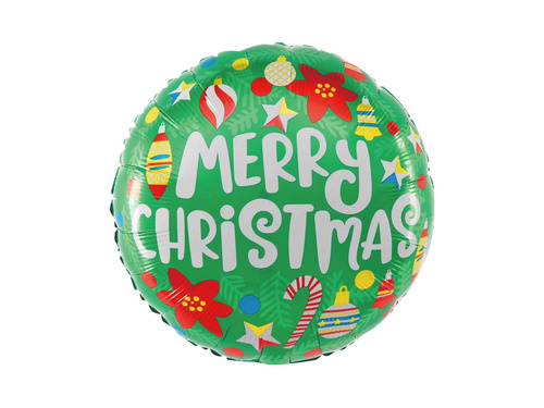 Balon foliowy Merry Christmas - 45 cm - 1 szt.