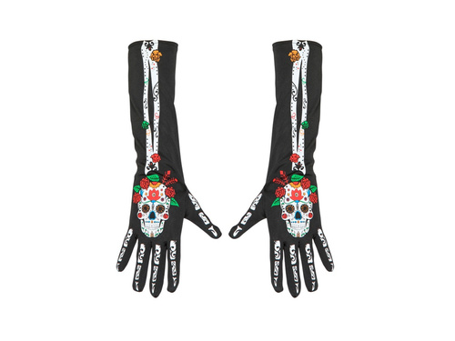 Rękawiczki Día de los Muertos 40 cm