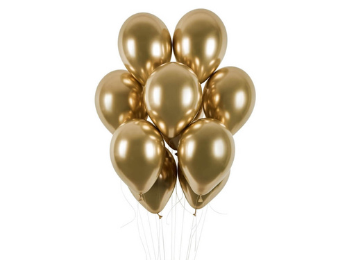 Shiny gold latex balloons - 33 cm - 50 pcs.