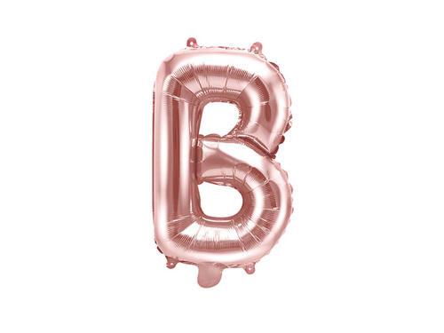 Foil balloon letter "B" pink and gold - 35 cm