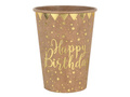 Happy Birthday kraft cups - 270 ml - 10 pcs.