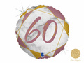 Balon foliowy na sześćdziesiątkę różowe złoto - 46 cm - 1 szt.