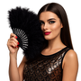 Wachlarz z piór czarny - 22 cm - 1 szt.
