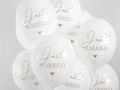 Just Married printed wedding balloons - 30 cm - 6 pcs.