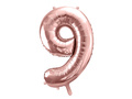 Foil balloon number 9 pink gold - 86 cm - 1 pc.