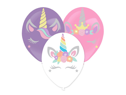 Latex balloons with stickers Unicorn - 35,5 cm - 3 pcs.