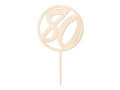 Wooden topper for 80th birthday cake - 1 pc.