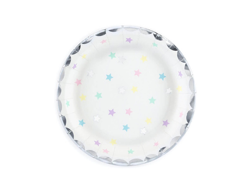 Unicorn plates with stars - 18 cm - 6 pcs.