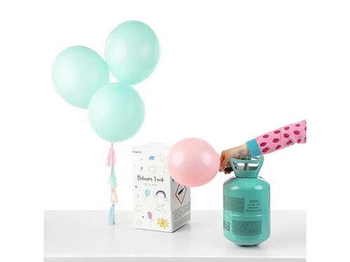 Zestaw do samodzielnego napełniania balonów helem - butla + balony + wstążki.