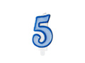 Candle number five 5 blue - 1 pc.
