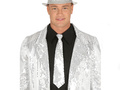 Silver sequin tie