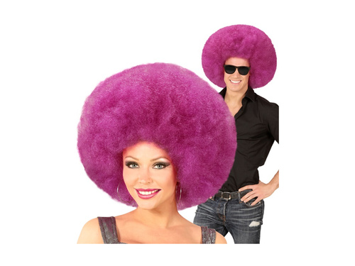 Fioletowa duża peruka afro wysokiej jakości