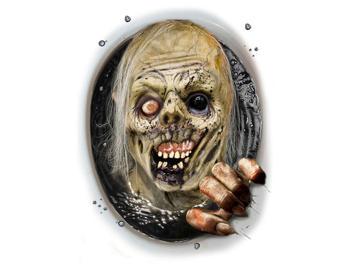 Naklejka na deskę toaletową Zombie na Halloween