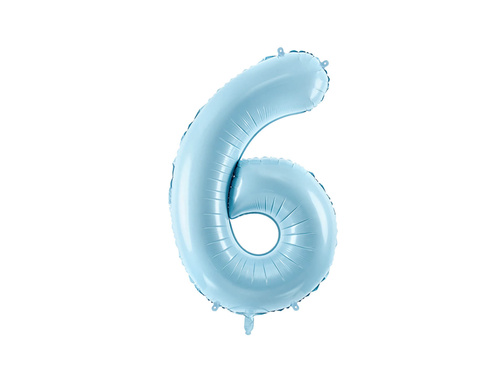 Foil balloon number 6 blue - 86 cm - 1 pc.