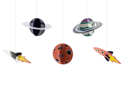 Cosmos birthday hanging decoration - 5 pcs.