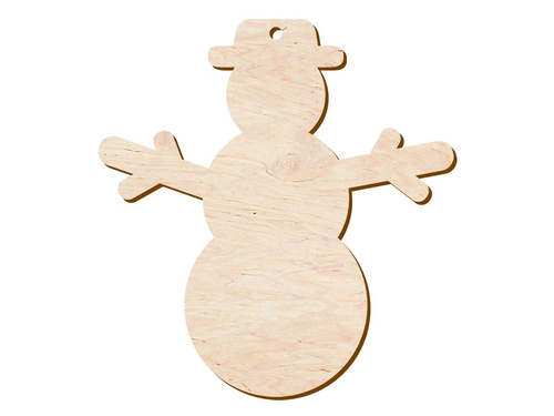 Zawieszka drewniana Bałwanek - 11 cm - 1 szt.