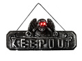 Dekoracja świecąca LED - Keep out z czaszką - 1 szt.