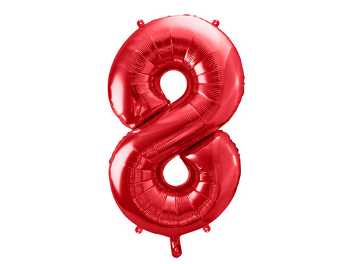 Foil balloon number 8 red - 86 cm - 1 pc.