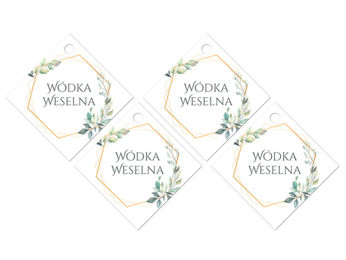 Ribbon pendants for wedding vodka - 12 pcs.