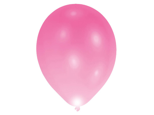 Balony lateksowe świecące różowe - 27,5 cm - 5 szt.