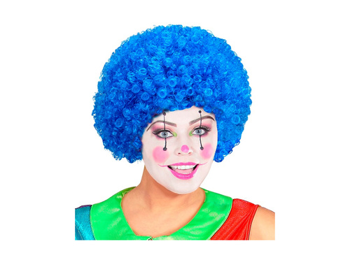 Kręcona peruka klauna jasnoniebieska włosy afro