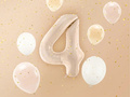 Number 4 Beige Foil Balloon - 72 cm - 1 pc