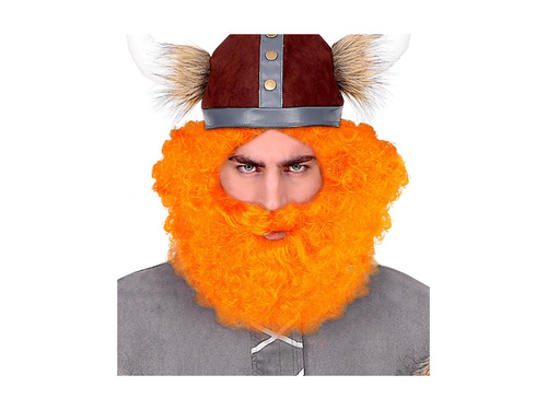 Pomarańczowa peruka kręcona Scots & Irish z brodą