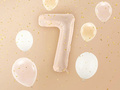 Number 7 Beige Foil Balloon - 72 cm - 1 pc
