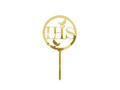 Cake topper IHS, gold - 1 pc