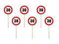 Piki Prohibition sign for 30th birthday - 7 cm - 6 pcs.