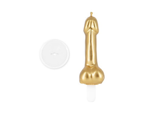 Świeczka Penis - złota - 1 szt.