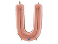 SuperShape Letter "U" Rose Gold Foil Balloon - 66 cm - 1 pc