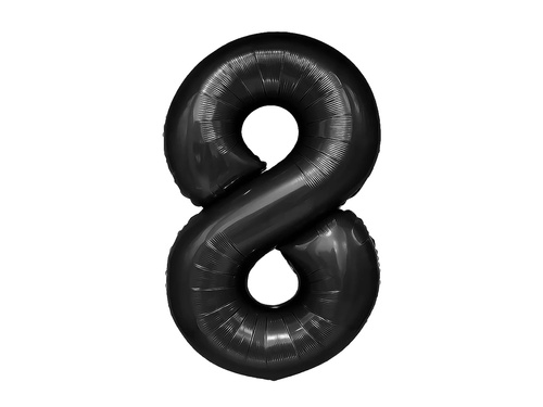 Balon foliowy cyfra 8 czarna - 100 cm - 1 szt.