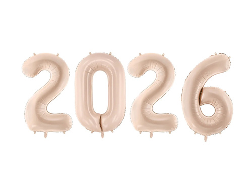 Number 2026 Beige Foil Balloon - 72 cm - 4 pc