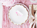 White plates with golden edges - 18 cm - 6 pcs.